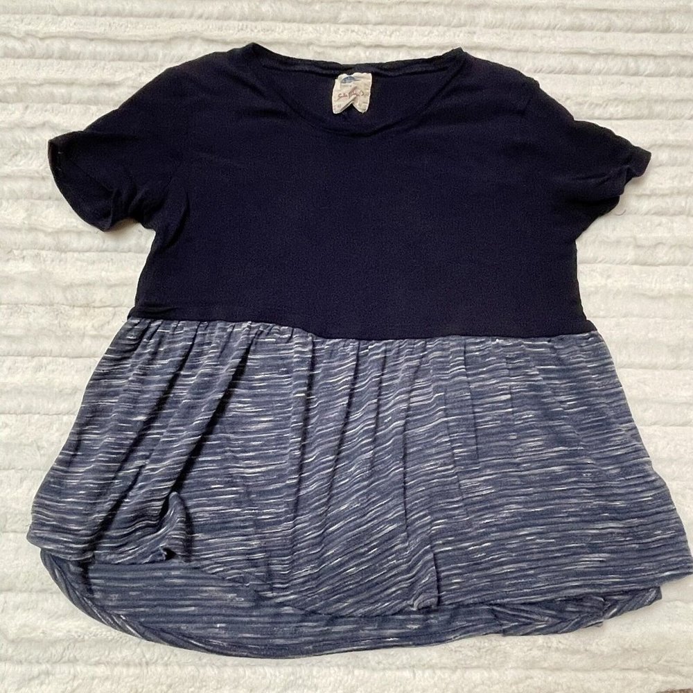 Wild Blue X Sadie Robertson‎ Women Blue Short Sleeve Blouse Fits like Small S